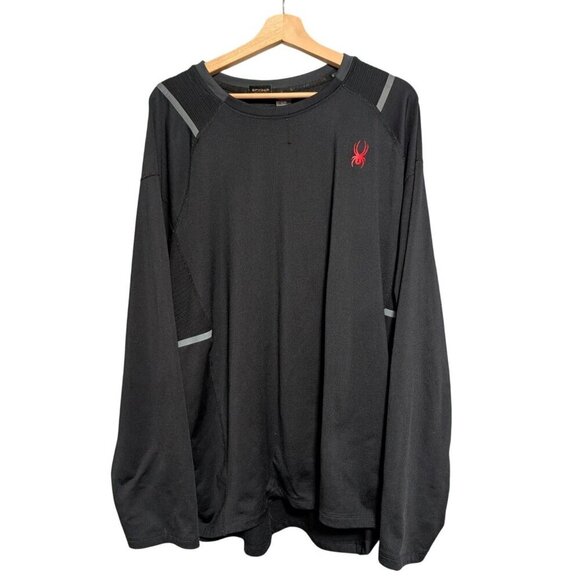 Spyder Active Black Long Sleeve Pullover Stretch Prow B Men Size XL - Picture 1 of 8